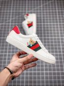 Gucci Replica White Sneakers Set, Italy Leather, Classic Red