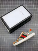 Replica Gucci White Sneakers Full Range No-Glue Craft, Gold Bee Embroidery