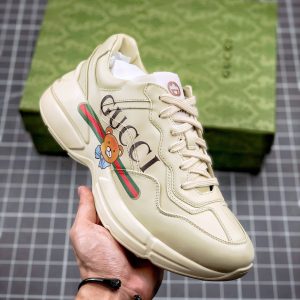 Replica Gucci Rhyton Vintage Trainer 5D Leather with Anti-counterfeit Chip