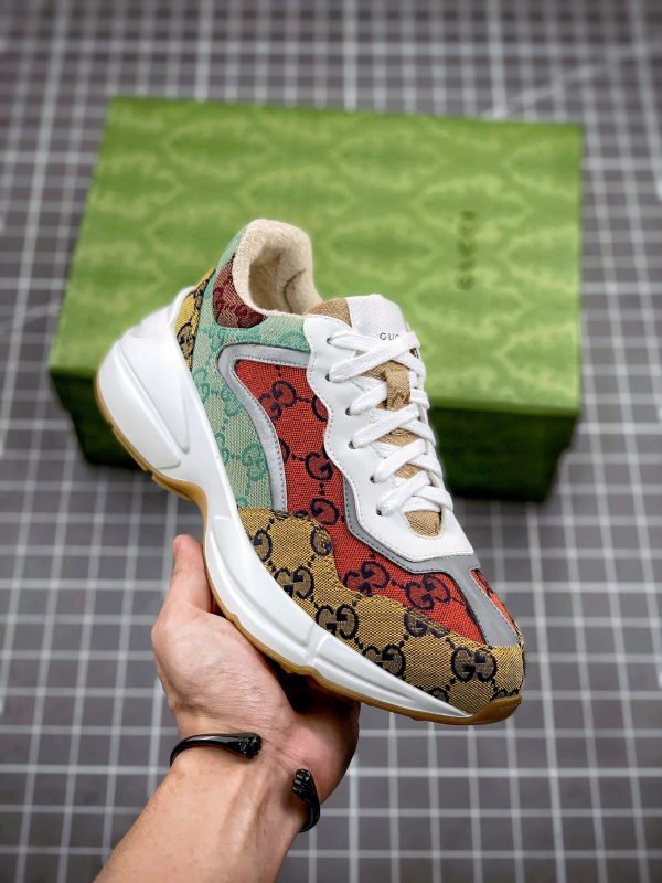 Replica Gucci Rhyton Vintage Leather Sneakers