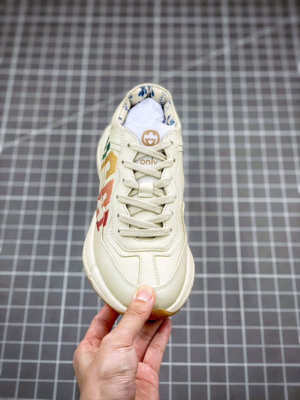 Replica Gucci Rhyton Vintage Trainer 5D Leather Sneakers - Image 3